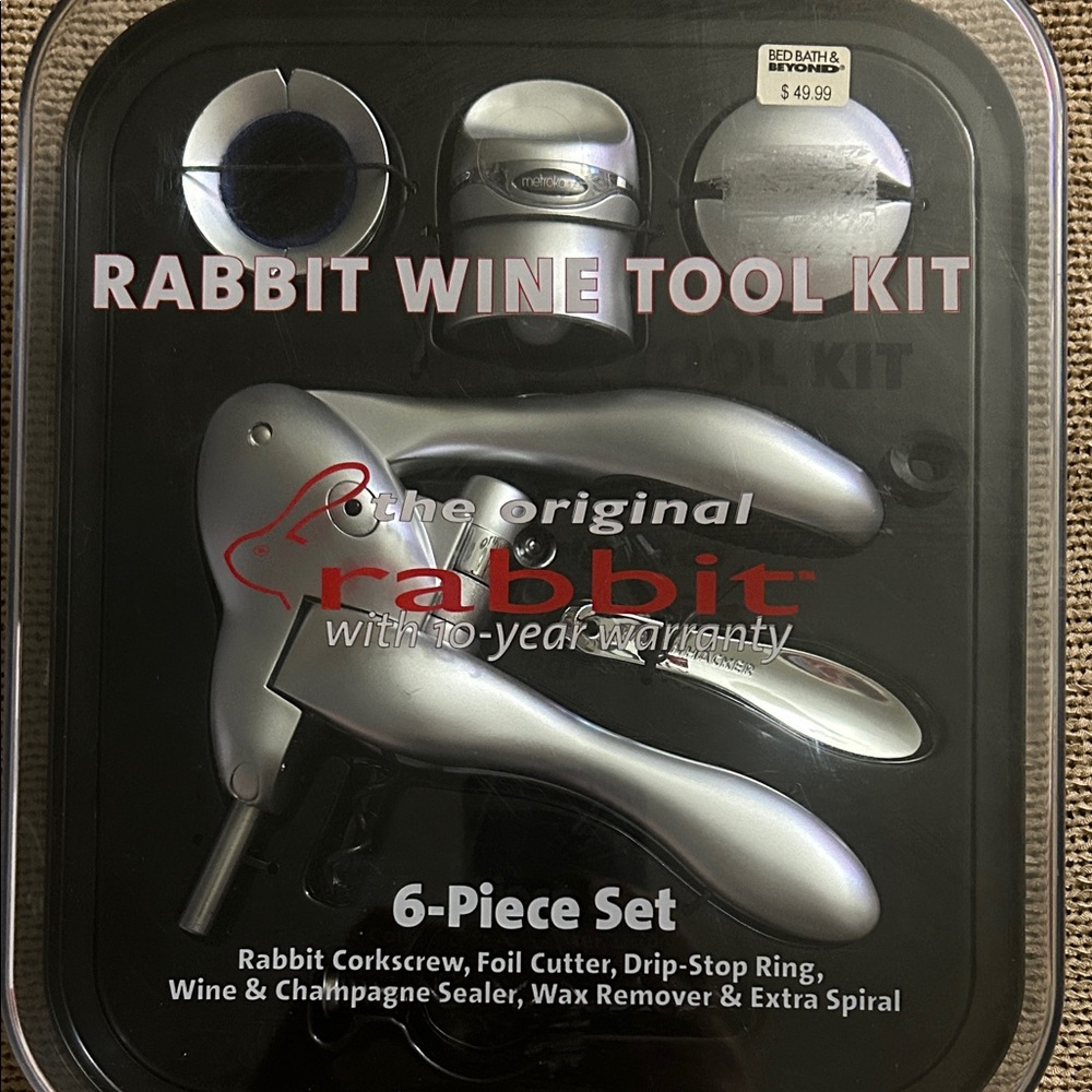 The Original Rabbit 6-Piece Wine Tool Kit - Silver